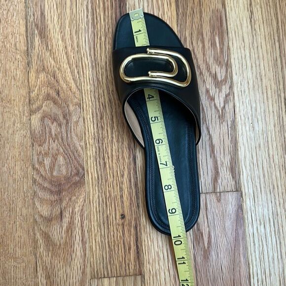 Off-White Paperclip Leather Sandals Black Gold Women’s Size 37 - Picture 9 of 9